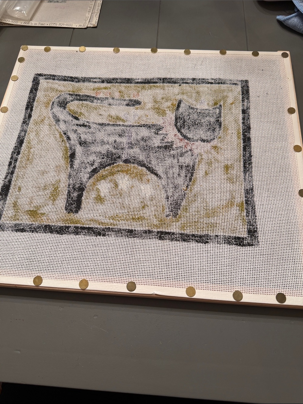 black cat in Halloween  handpainted needlepoint 🐈‍⬛ - Picture 6 of 8